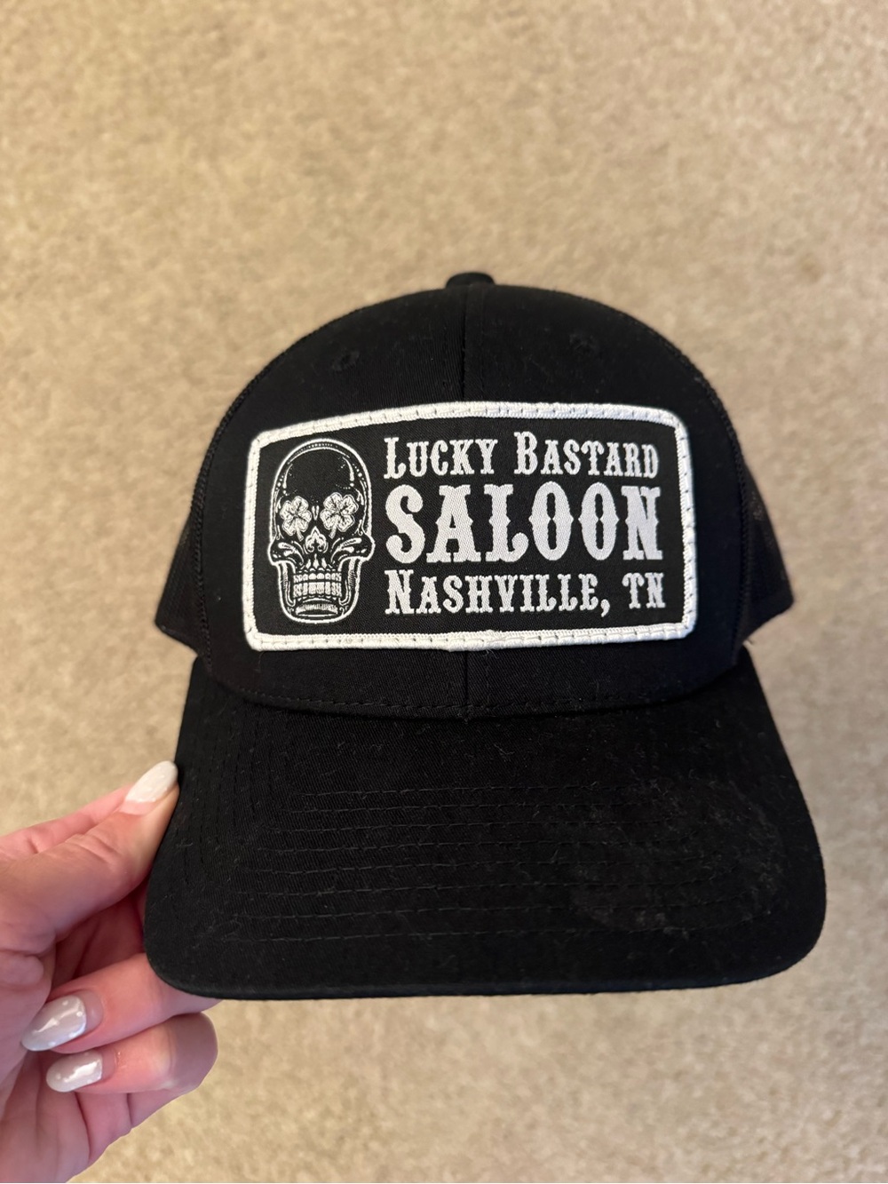 Lucky Bastard Saloon Nashville Black Trucker Hat
